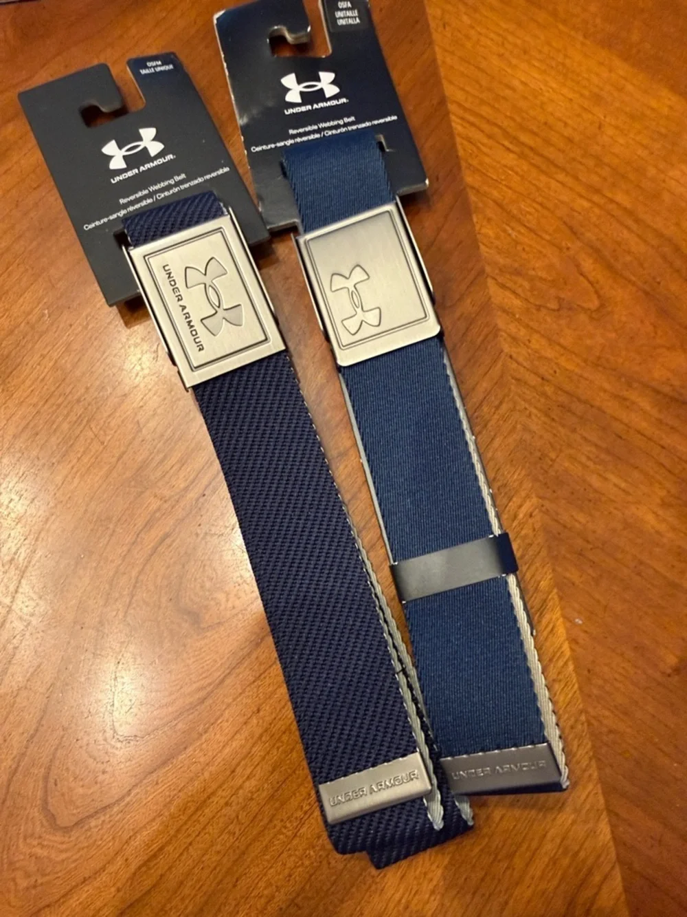NWT reversible webbing Under Armour golf belt OSFM - one ribbed one smooth